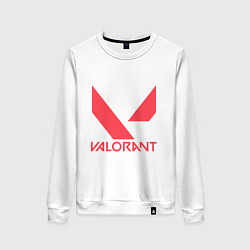 Свитшот хлопковый женский Valorant - logo, цвет: белый