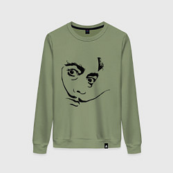 Свитшот хлопковый женский Salvador Domingo Felipe Jacinto Dali, цвет: авокадо