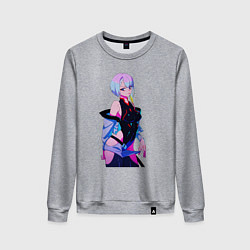 Свитшот хлопковый женский Просто Люси из киберпанка, цвет: меланж