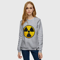 Свитшот хлопковый женский Atomic Nuclear, цвет: меланж — фото 2