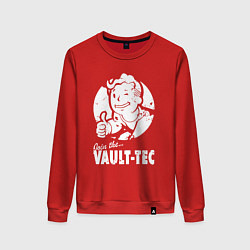 Свитшот хлопковый женский Vault boy - join the vault tec, цвет: красный