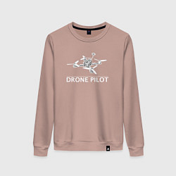 Свитшот хлопковый женский Drones pilot, цвет: пыльно-розовый