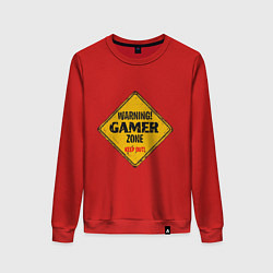 Свитшот хлопковый женский Gamer zone - keep out, цвет: красный