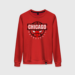 Свитшот хлопковый женский Чикаго баскетбол, цвет: красный
