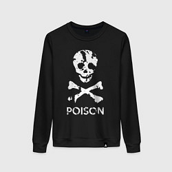 Свитшот хлопковый женский Poison sign, цвет: черный