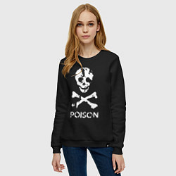Свитшот хлопковый женский Poison sign, цвет: черный — фото 2