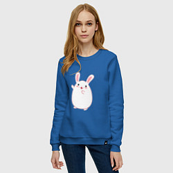 Свитшот хлопковый женский Круглый кролик, цвет: синий — фото 2
