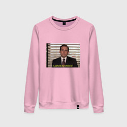 Свитшот хлопковый женский I am dead inside - Майкл Скотт, цвет: светло-розовый