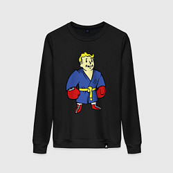 Свитшот хлопковый женский Vault boy - boxer, цвет: черный