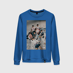 Свитшот хлопковый женский Stray Kids Maxident, цвет: синий