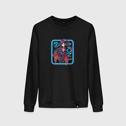 Свитшот хлопковый женский Mona neon, цвет: черный