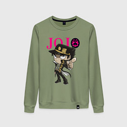 Свитшот хлопковый женский Дзётаро Кудзё - character - stylization, цвет: авокадо