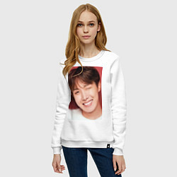 Свитшот хлопковый женский Хосоки, цвет: белый — фото 2