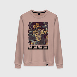 Свитшот хлопковый женский Дзётаро Кудзё - manly face, цвет: пыльно-розовый