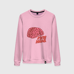 Свитшот хлопковый женский Купи мозга, цвет: светло-розовый