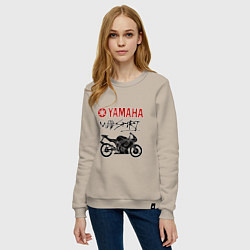 Свитшот хлопковый женский Yamaha - motorsport, цвет: миндальный — фото 2