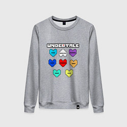 Свитшот хлопковый женский Undertale - души 8 людей, цвет: меланж