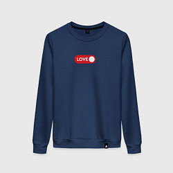 Свитшот хлопковый женский Love on, цвет: тёмно-синий