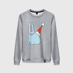 Свитшот хлопковый женский Зайчик новогодний, цвет: меланж