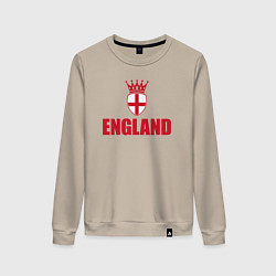 Свитшот хлопковый женский England king, цвет: миндальный