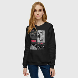 Свитшот хлопковый женский Evangelion Рей Аянами, цвет: черный — фото 2