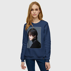 Свитшот хлопковый женский Dark side Jimin, цвет: тёмно-синий — фото 2