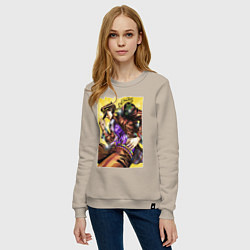 Свитшот хлопковый женский Джотаро Куджо - JoJo Bizarre Adventure, цвет: миндальный — фото 2
