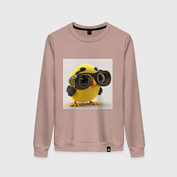 Свитшот хлопковый женский Солнечный цыпленок, цвет: пыльно-розовый