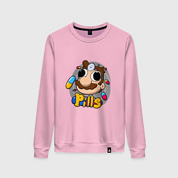 Свитшот хлопковый женский Таблетки, цвет: светло-розовый
