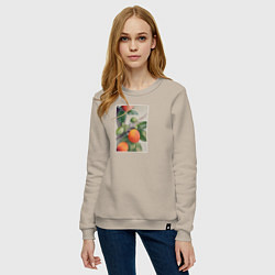 Свитшот хлопковый женский Абрикос арт, цвет: миндальный — фото 2