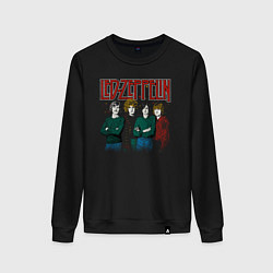 Свитшот хлопковый женский Led Zeppelin винтаж, цвет: черный