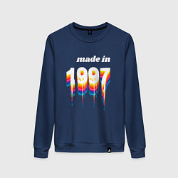 Свитшот хлопковый женский Made in 1997 liquid art, цвет: тёмно-синий