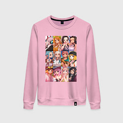 Свитшот хлопковый женский Лучшие девочки One Piece, цвет: светло-розовый