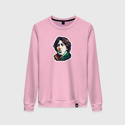 Свитшот хлопковый женский Оскар Уайльд арт, цвет: светло-розовый