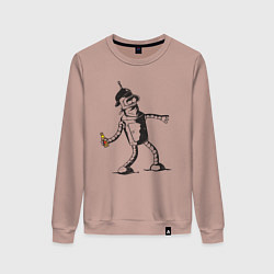 Свитшот хлопковый женский Бендер граффити, цвет: пыльно-розовый