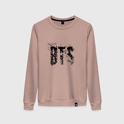 Свитшот хлопковый женский BTS logo, цвет: пыльно-розовый