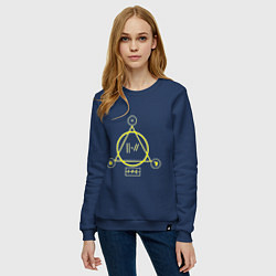 Свитшот хлопковый женский Symbols twenty one pilots, цвет: тёмно-синий — фото 2