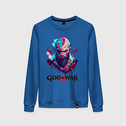 Свитшот хлопковый женский God of War, Kratos, цвет: синий