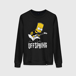 Свитшот хлопковый женский Offspring Барт Симпсон рокер, цвет: черный
