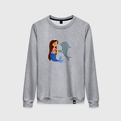 Женский свитшот Дельфин и русалка