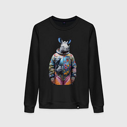 Женский свитшот Rhino in spacesuit