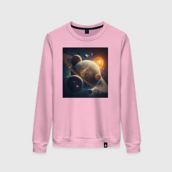 Свитшот хлопковый женский Вся красота космоса, цвет: светло-розовый