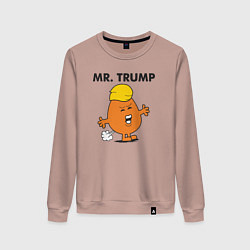 Свитшот хлопковый женский Мистер Дональд Трамп, цвет: пыльно-розовый