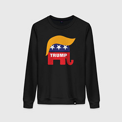 Свитшот хлопковый женский Trump elephant, цвет: черный