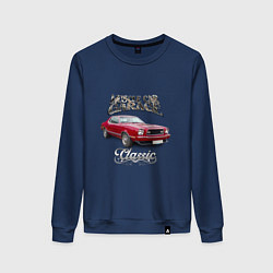 Свитшот хлопковый женский Маслкар Ford Mustang, цвет: тёмно-синий