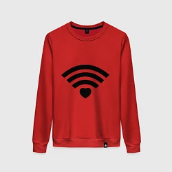 Свитшот хлопковый женский Wi-Fi Love, цвет: красный