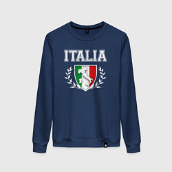 Свитшот хлопковый женский Italy map, цвет: тёмно-синий