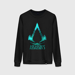 Свитшот хлопковый женский Assassins Creed art, цвет: черный