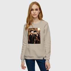 Свитшот хлопковый женский Сумерки Белла Эдвард Джейкоб, цвет: миндальный — фото 2