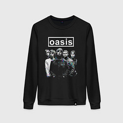 Свитшот хлопковый женский Oasis рок группа, цвет: черный